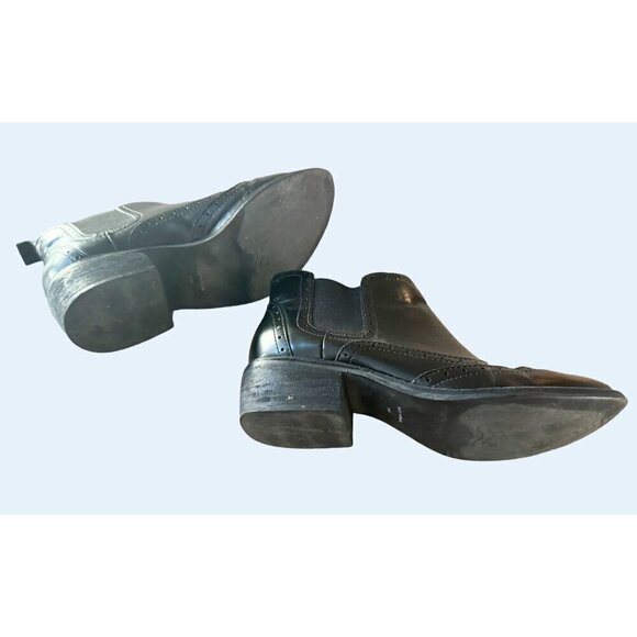 MATISSE Brogue Detail Chelsea Ankle Boot Bootie Black Size 7.5 - Picture 7 of 8